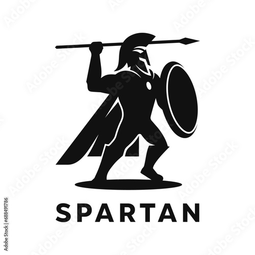 Spartan With Spear And Shield Cliparts