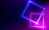 Abstract square neon shine luxury background, vector illustration.