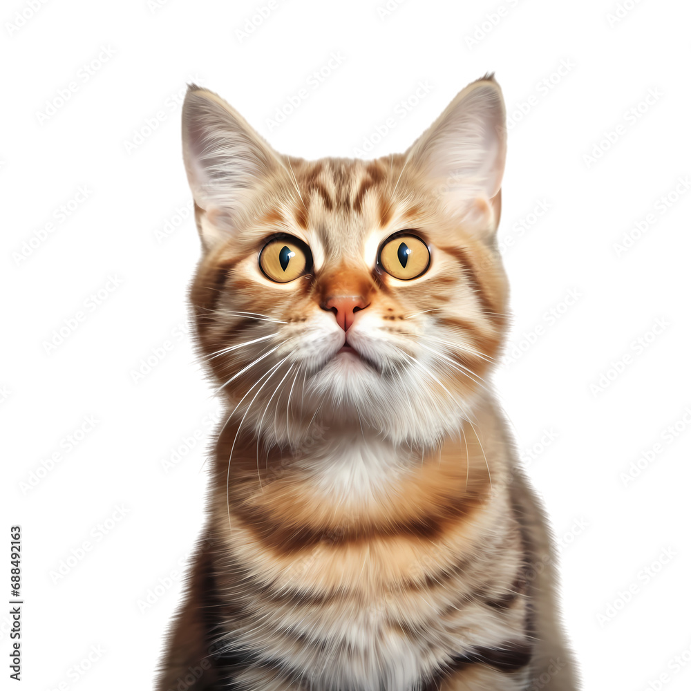Portrait of cat isolated on transparent background Portrait of cat isolated on transparent background
