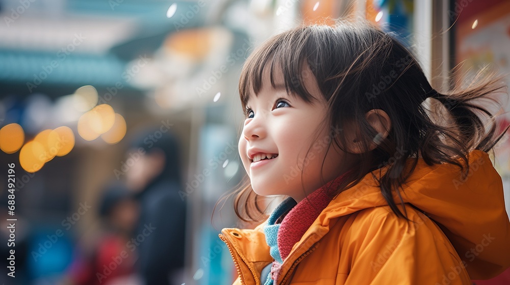 Little Girl Enjoying the Rain Little Girl Enjoying the Rain