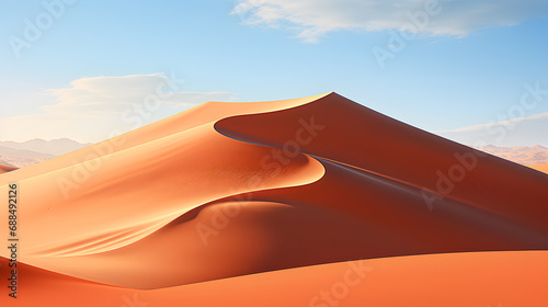 A vast desert  with endless dunes as the background  during a scorching day