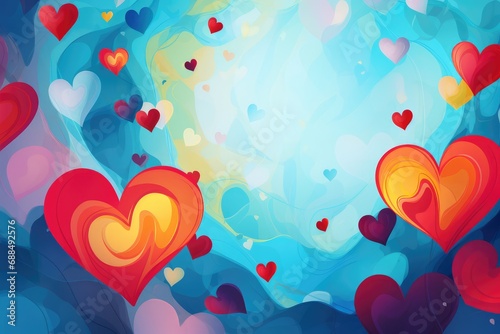 Valentine's Day abstract background with hearts. Abstract background for Valentine's Day or International Flirting Week.  photo