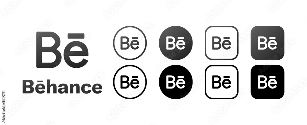Behance Social Media Logo Icons Editorial Social Media Behance Logos