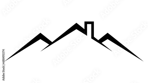 Logo roofing materials for roof cottage house, roof chimney attic