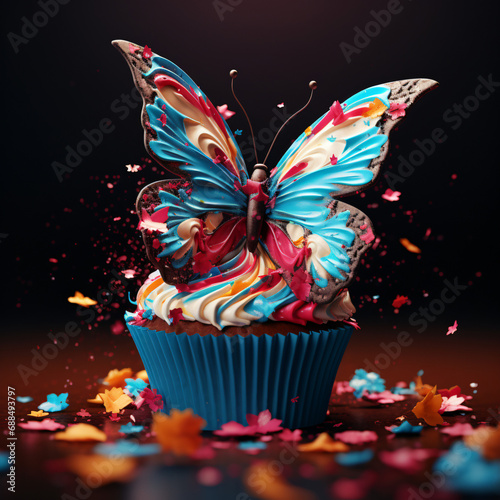 Beautiful Butterfly Cupcak