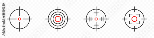 Target, goal, aim circle line icon set photo