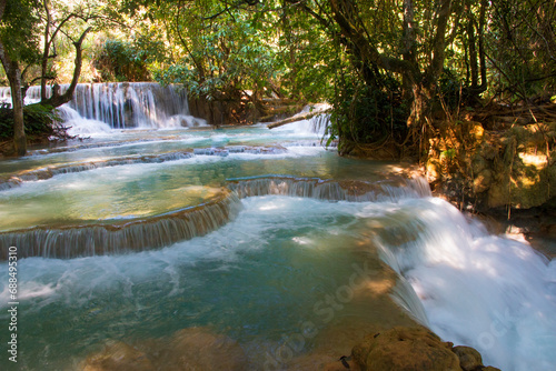 Kuangsi Waterfalls at Luang Prabang, Laos photo
