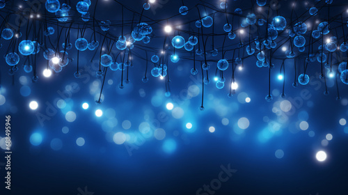 Festive Holiday Blue and White Lights