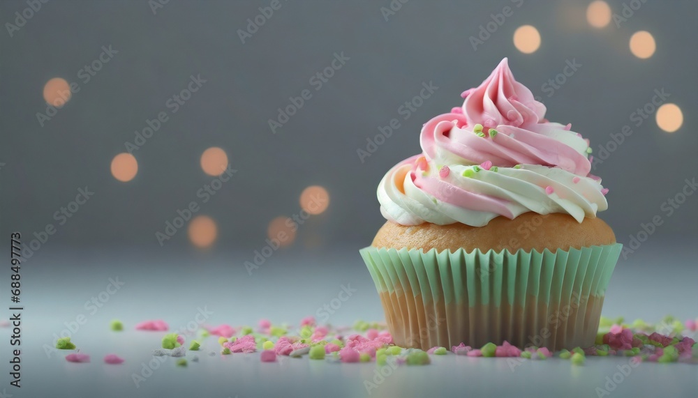 Celebrative Themed Cupcake background with Space for copy Celebrative Themed Cupcake background with Space for copy