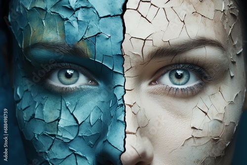 Illustration of bipolar disorder woman photo
