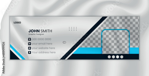 Creative and modern email signature design template for personal social media cover photo