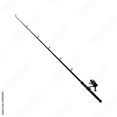 Fishing rod icon vector. Fishing illustration sign. Fish symbol or logo.