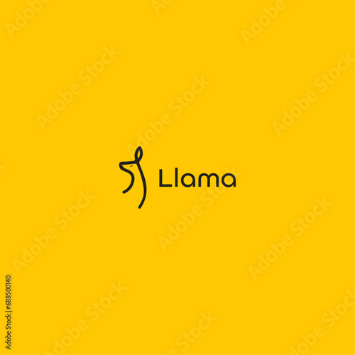 Llama Minimalist Logo Design