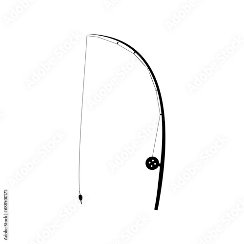 Fishing rod icon vector. Fishing illustration sign. Fish symbol or logo.