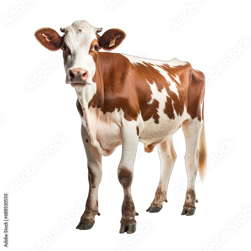 Cow photograph isolated on white background