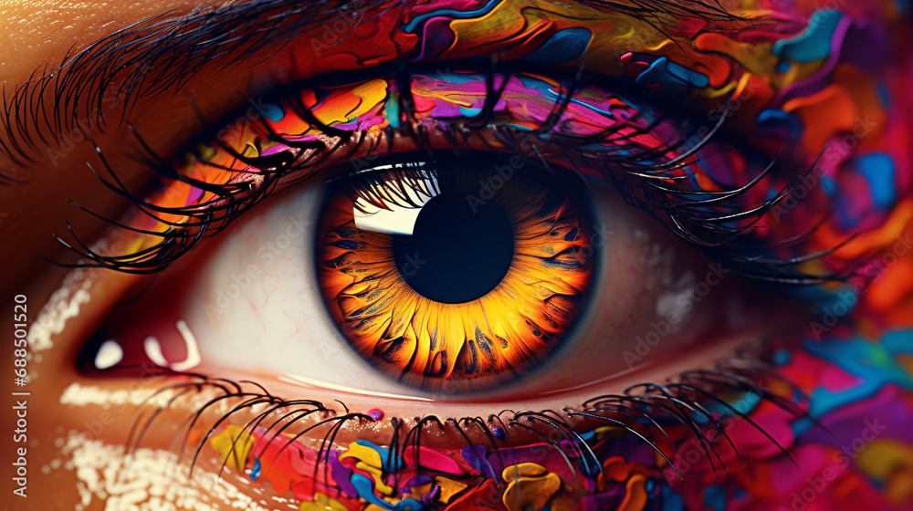 Closeup of a Colorful Eye