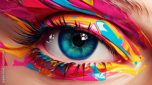 Closeup of a Colorful Eye