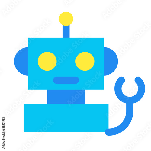 科学、ロボットを表すカラースタイルのアイコン