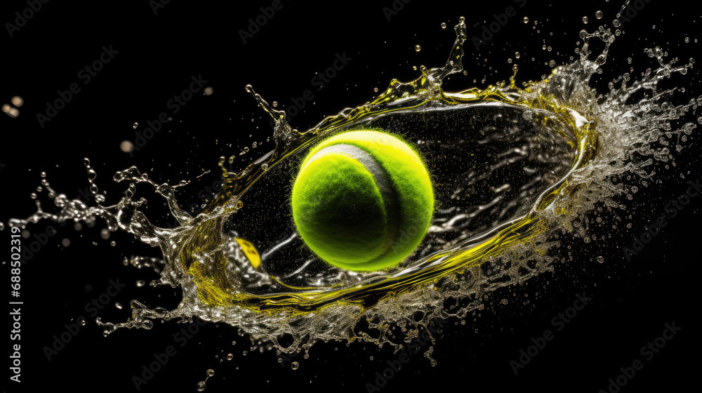 Tennis ball impact on net high-speed