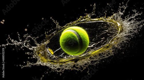 Tennis ball impact on net high-speed © javier