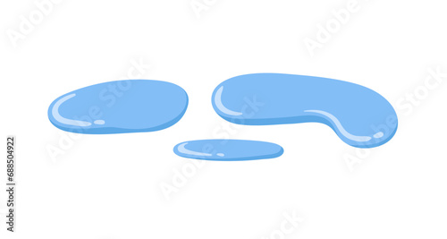 Water drops, blobs. Clean fresh aqua droplets. Pure clear waterdrops. Wet flu...