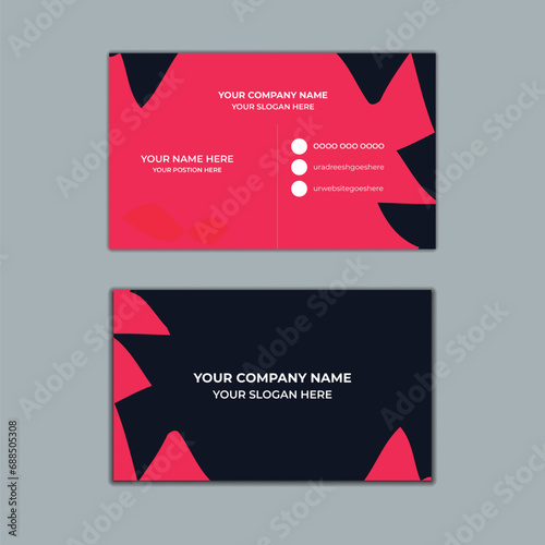 design business card.Vector design formal  modern business card. and a place for a photo. Creative layout corporate identity.simple corporate creative minimal layout abstract dark contact background 
 photo