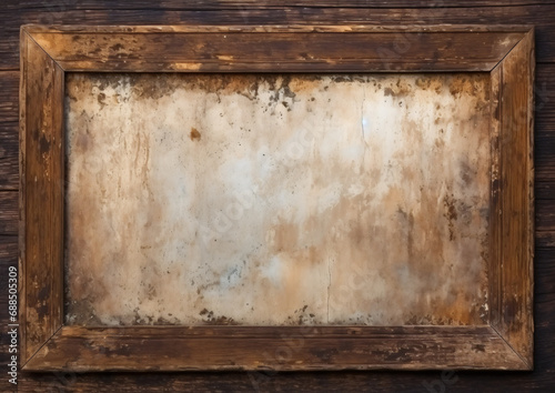 Old grunge wooden picture frame