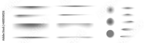 Realistic transparent overlay shadows. Paper shadow effect. Poster, flyer, business card, banner shadow. Shadow divider