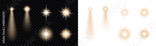 Star light, isolated over transparent illustration. Christmas star. Glowing effect photo