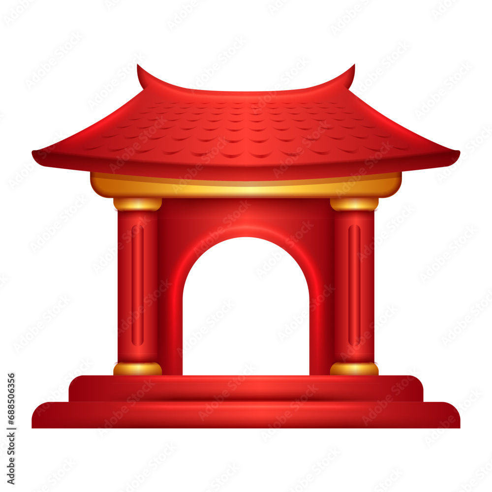 Torii Gate or Pagoda Entrance Gate vector Illustration