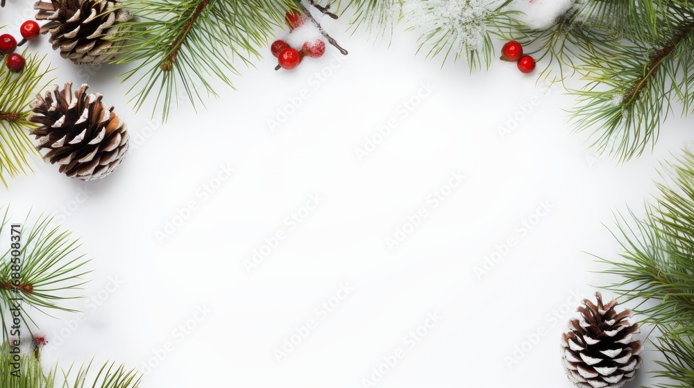 Christmas branches covered in snow Christmas branches covered in snow