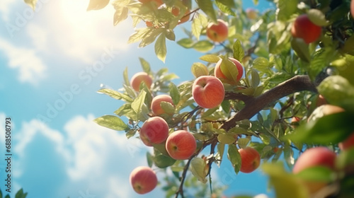 red apples on a tree