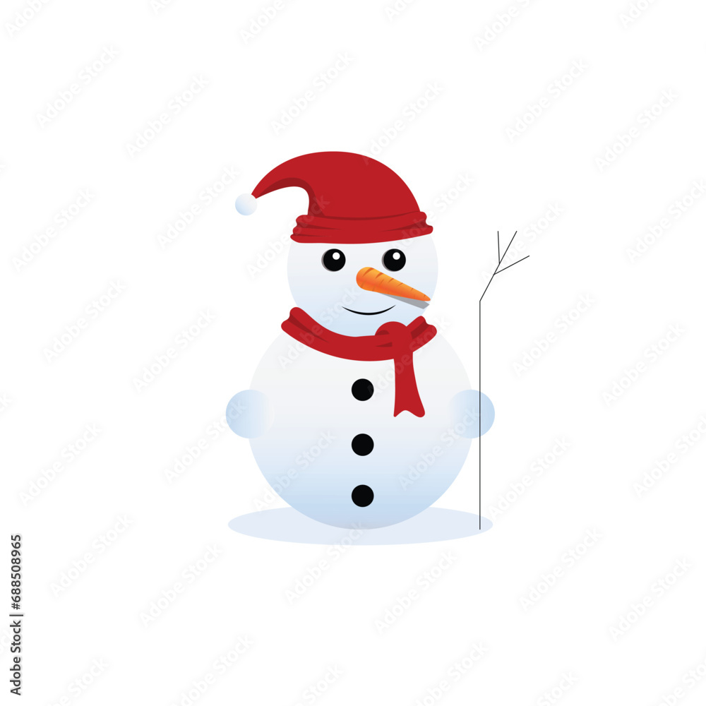 snowman picture for card,winter,background vector illustration