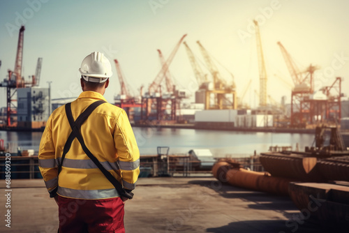 Engineer at work, looking at port