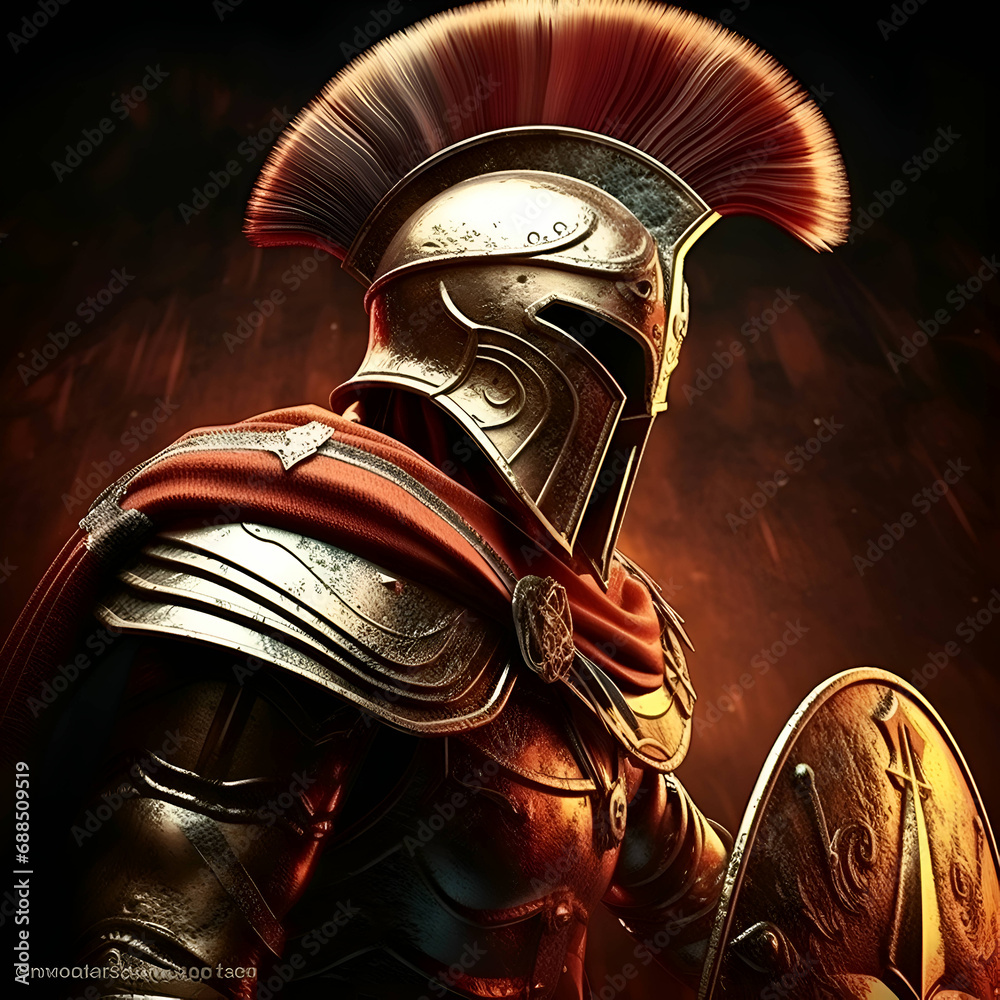 Roman legionary soldier or knight in armor. 3D illustration. Roman legionary soldier or knight in armor. 3D illustration.