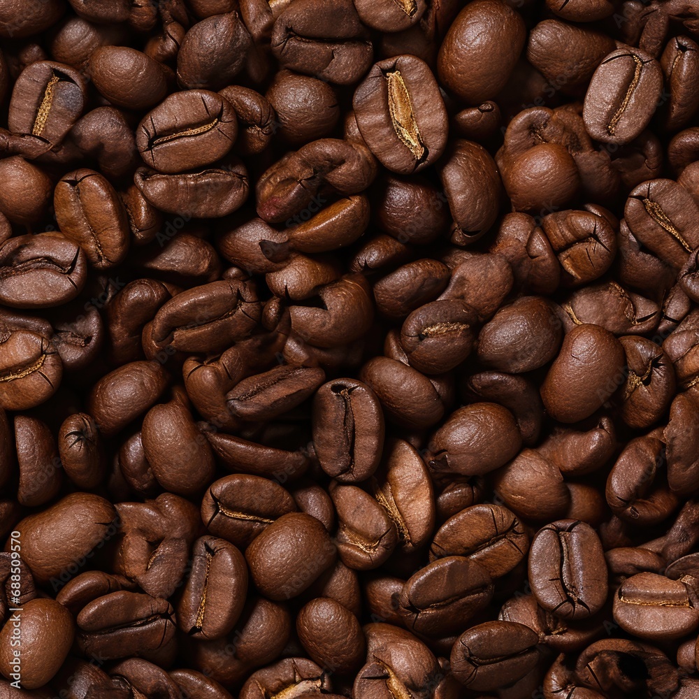 Fototapeta premium Coffee beans are shown in this photo. Generative AI.