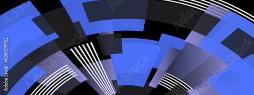 Abstract banner design with blue geometric background. Blue banner background.