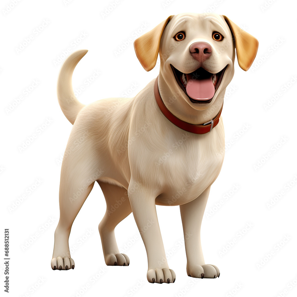 Fototapeta premium Loyal Labrador Retriever Dog Cartoon AI generative