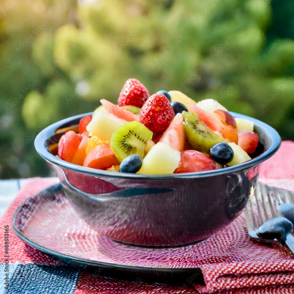 Delicious Fresh fruits salad ready to be eaten Delicious Fresh fruits salad ready to be eaten