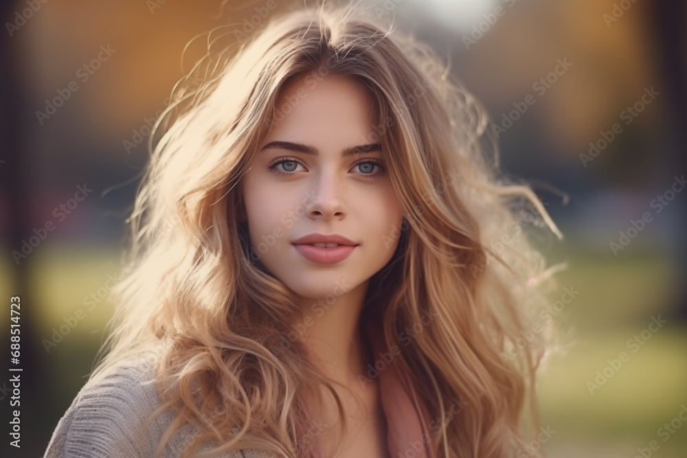 Young pretty blonde girl at outdoors in a park Young pretty blonde girl at outdoors in a park
