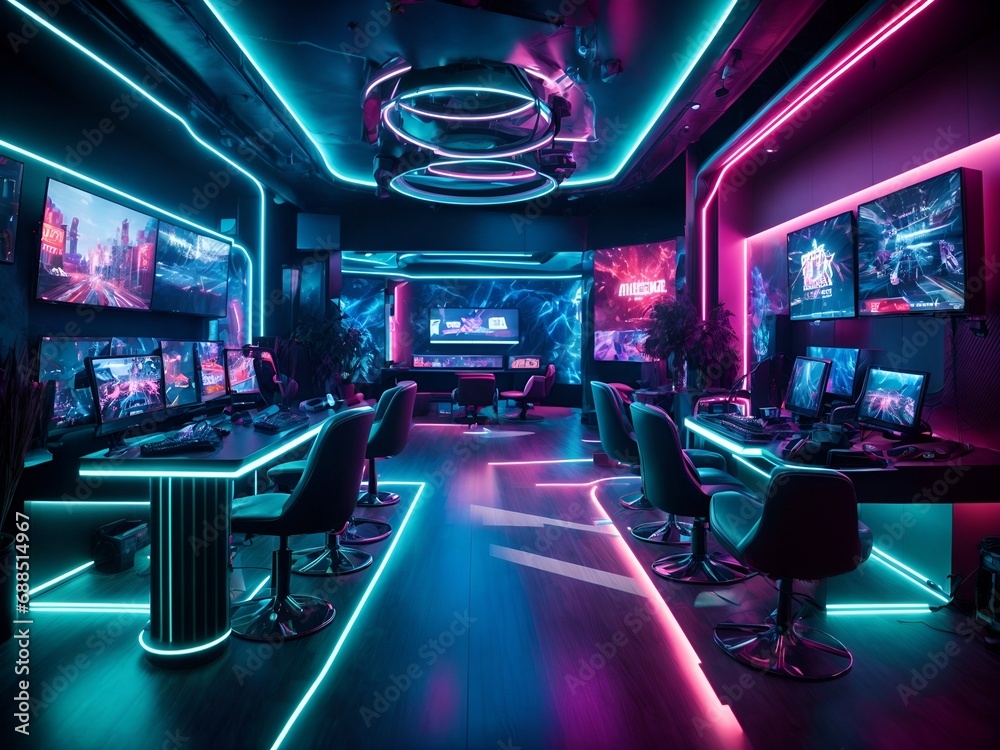 A gaming room straight out of the future A gaming room straight out of the future