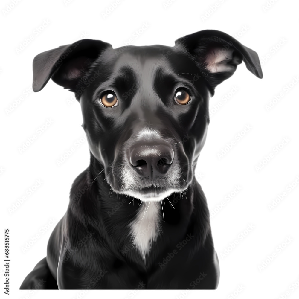 Black dog isolated on transparent background Black dog isolated on transparent background