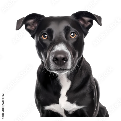 Black dog isolated on transparent background