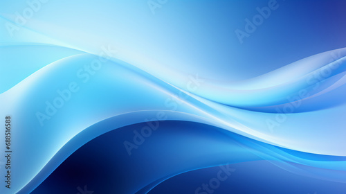 Abstract blue wavy with blurred light curved lines