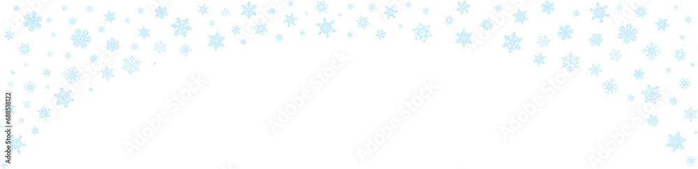 Fototapeta premium Christmas pattern with blue snowflakes isolated on white background. Elevate your Christmas designs with this captivating vector illustration of a pattern adorned with blue snowflakes