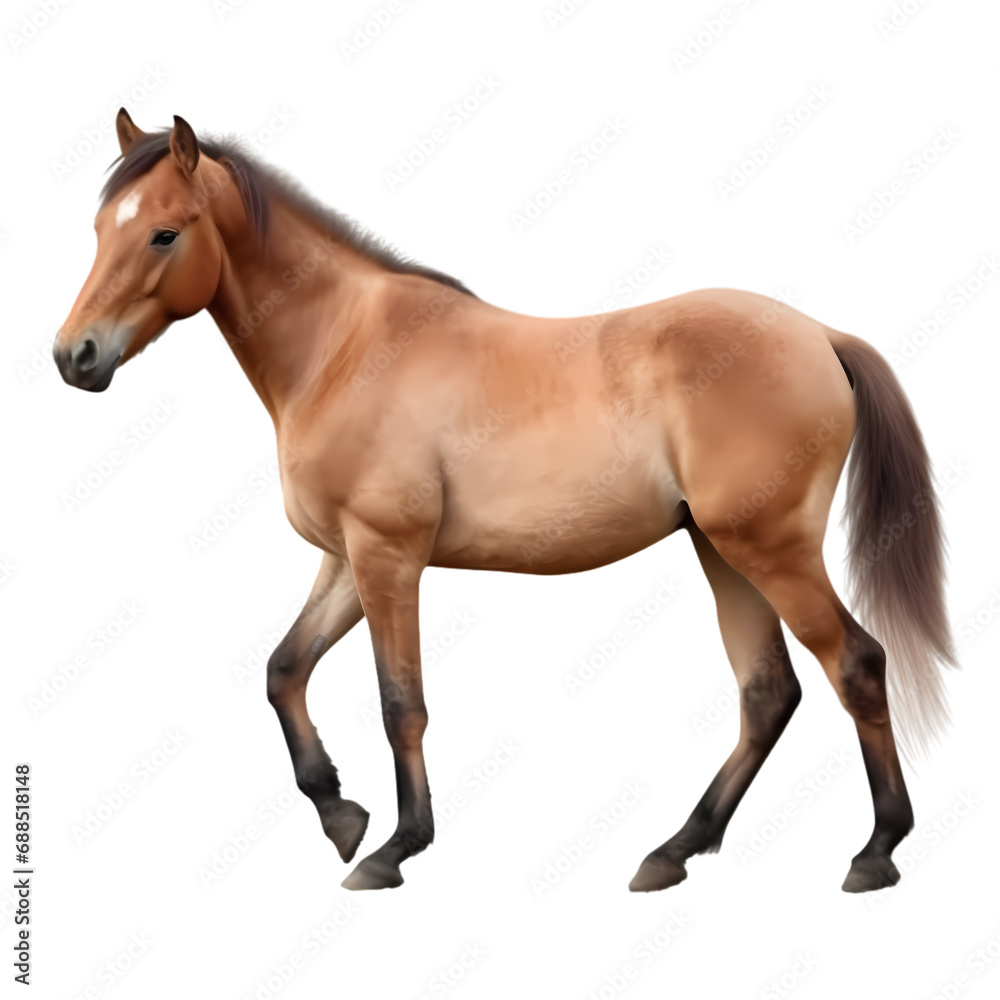 Fototapeta premium Brown horse isolated on transparent background