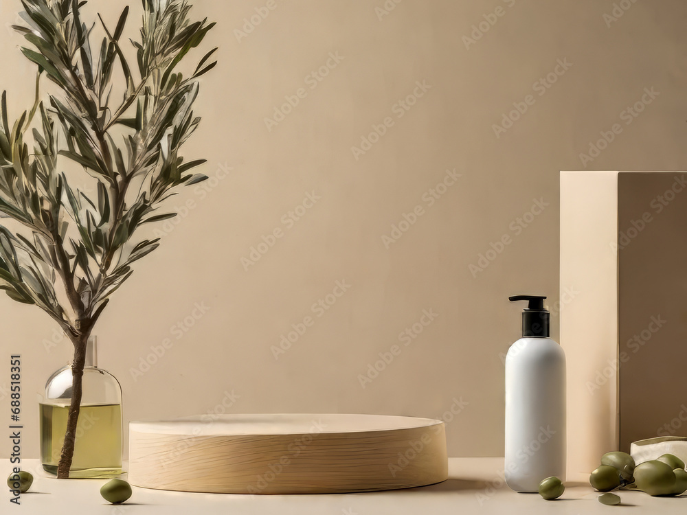 Fototapeta premium Empty podium beauty products display 