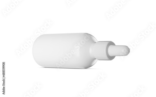 3d White Blank Cosmetic Oil Dropper Bottle With Cap  Serum Dropper Packaging Mockup  3d Illustration