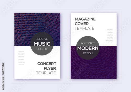 Modern cover design template set. Violet abstract