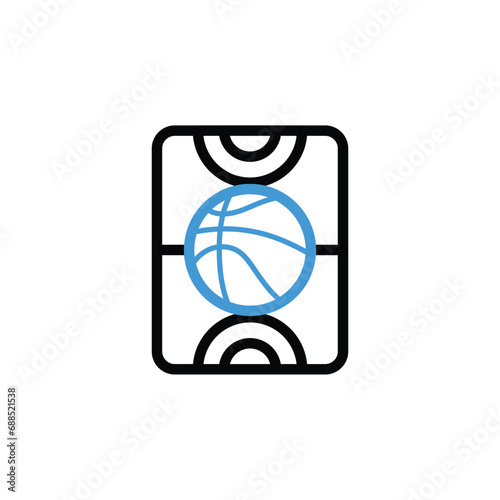 Basketball Court icon vector stock illustration